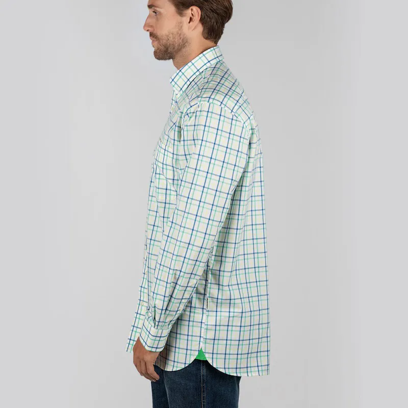 Schoffel Mens Holkham Classic Shirt Mint/Yellow/Mykonos-2